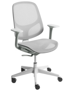Produs Resigilat Scaun de birou Re-Bloom Aeri, plasa/polipropilena, 60x60x93-103 cm, 150 kg, gri deschis - Verificat A