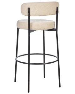 Produs Resigilat Set 2 scaune de bar Re-Bloom Allison, textil/metal, 50x50x97 cm, suport picioare, 120 kg, bej deschis/negru - Verificat A - Img 4