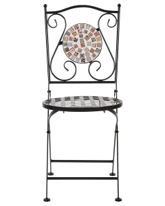 Produs Resigilat Set 2 scaune de gradina Re-Bloom Casario, fier/ciment/sticla, 40x44x90 cm, pliabile, 120 kg, multicolor - Verificat A - Img 6