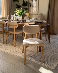 Produs Resigilat Set 2 scaune de masa Re-Bloom Mills, textil/MDF/spuma, 50x58x80 cm, sezut 50x45 cm, 120 kg, natur/bej deschis - Verificat A - Img 5