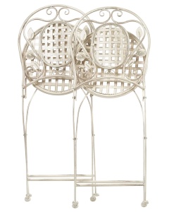 Produs Resigilat Set 2 scaune gradina pliabile Re-Bloom Bivio, metal, 43x52x93 cm, 120 kg, alb-galbui - Verificat A - Img 6