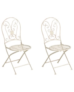 Produs Resigilat Set 2 scaune gradina pliabile Re-Bloom Coggia, metal, 40x47x95 cm, bej deschis - Verificat A