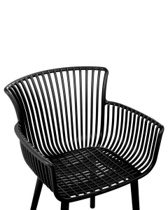 Produs Resigilat Set 4 scaune de gradina Re-Bloom Pesaro, polipropilena, 58x45x84 cm, 150 kg, negru - Verificat A - Img 4