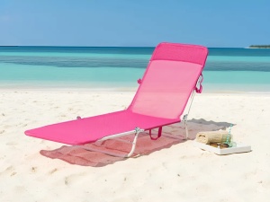 Produs Resigilat Sezlong extensibil Re-Bloom Kastoria, plasa/PVC/otel, 52x185x20-80 cm, 120 kg, fuchsia - Verificat A - Img 6