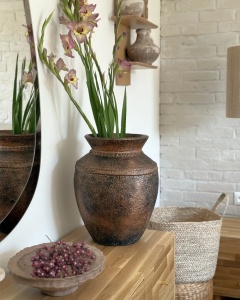 Produs Resigilat Vaza decorativa Re-Bloom Puchong, ceramica, 32x32x40 cm, cupru - Verificat A - Img 2