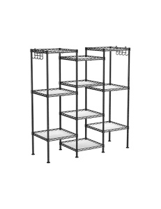Raft de depozitare Songmics, 5 nivele, metal, negru, 30 x 30 x 123 cm, Resigilat, Grad A - Img 2