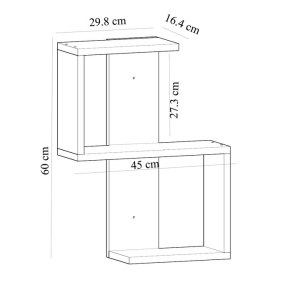 Raft de perete multifunctional, PAL melaminat 100% 18mm, 29.8x16.4x60 cm, raft mijloc 45cm, montare perete, alb - Verificat A · Re-Bloom - Img 5