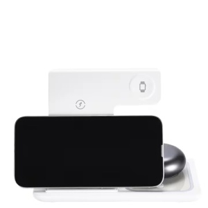 ReadeREST statie de incarcare wireless 3 in 1, telefon, casti si smartwatch, compatibil iPhone, Android, AirPods, Apple Watch, Samsung, Huawei, Xiaomi, alb - Verificat A · Re-Bloom - Img 3