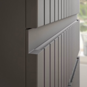 Rookerie dulap de baie 60x136x31 cm, 2 usi, 1 sertar, 2 rafturi, MDF/PAL negru mat cu accente stejar - Verificat A · Re-Bloom - Img 5