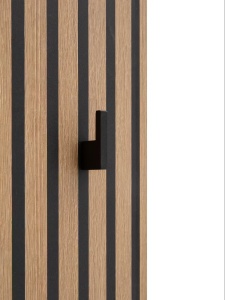Ryker cuier perete panou 30x111x2.6 cm, PAL stejar, carlige metal lacuit negru - Verificat A · Re-Bloom - Img 3