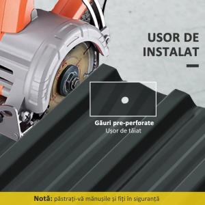 Set 12 panouri acoperiș din otel galvanizat Re-Bloom, 129x45 cm, grosime 0.25mm, gri inchis - Verificat A · Re-Bloom - Img 4