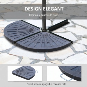 Set 2 greutati umbrela baza cruce, design evantai, rasina, 28kg, Bronz - Verificat A · Re-Bloom - Img 4