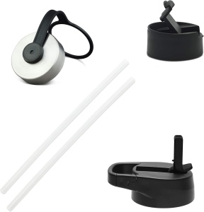 Set 2 Sticle termice 950 & 650 ml, otel inoxidabil IRON °FLASK, 3 capace, rece 24 ore / cald 12 ore, izolata, roz/albastru deschis, fara BPA - Img 6