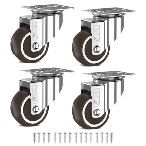 Set 4 roti universale GBL transport, poliuretan, 50mm, pivotante 360°, 200kg, argintiu/negru - Verificat A · Re-Bloom