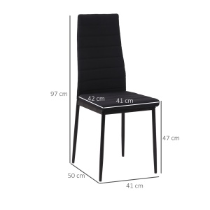 Set 4 scaune tapitate Re-Bloom, textil poliester efect in/metal, 41x50x97 cm, sezut 47 cm, 120 kg, negru - Verificat A · Re-Bloom - Img 2