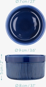 Set 6 forme pentru prajituri Navaris, din ceramica, albastru, Resigilat, Grad A - Img 2