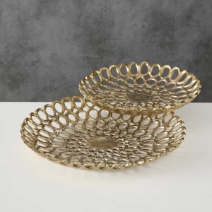 Set de 2 boluri decorative Barnard, aluminiu, auriu, 31/39 cm - Img 4