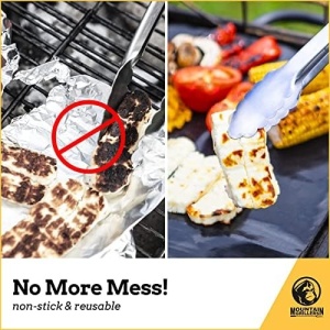 Set de 2 covorase pentru gratar Mountain Grillers, silicon, negru, 40 x 33 cm - Img 4