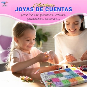 Set de margele cu accesorii pentru creat bratari/coliere CasBur, argila polimerica/metal, multicolor, 265 piese - Img 2
