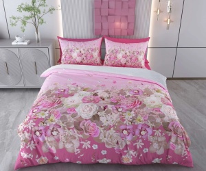 Set husa pilota + fata de perna, bumbac ranforce 100%, 135x200 cm + 80x80 cm, multicolor - Verificat A · Re-Bloom