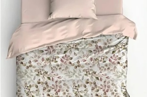 Set husa pilota + fata de perna, bumbac ranforce 100%, 155x220 cm + 80x80 cm, 145 fire, imprimeu pigmentat, inchidere nasturi/plic, multicolor - Verificat A · Re-Bloom - Img 4