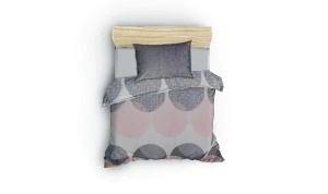 Set husa pilota + fata de perna, bumbac ranforce 100%, 155x220 cm + 80x80 cm, multicolor - Verificat A · Re-Bloom - Img 2
