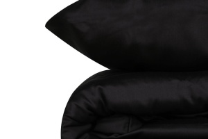 Set husa pilota + fata de perna, satin bumbac 100%, 155x200 cm + 80x80 cm, negru - Verificat A · Re-Bloom - Img 4