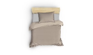 Set husa pilota + fata de perna, satin bumbac 100%, 155x220 cm + 50x90 cm, bej - Verificat A · Re-Bloom - Img 2