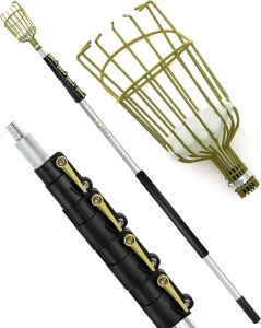 Set maner telescopic si culegatoare pentru fructe DocaPole, aluminiu, auriu/argintiu/negru, 7,3 m