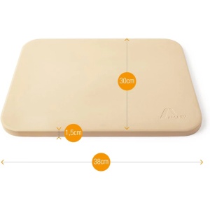 Set Piatra copt, lopata lemn si foaie de copt permanenta, Amazy, 38 cm x 30 cm x 1, 5 cm, Crem, Resigilat, Grad A - Img 2
