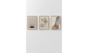 Set tablou decorativ Re-Bloom, 3 piese, lemn masiv/MDF, multicolor, 33 x 48 cm - Img 1