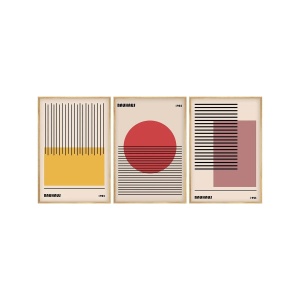 Set tablou decorativ Re-Bloom, 3 piese, lemn masiv/MDF, multicolor, 50 x 70 cm - Img 1
