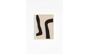 Set tablou decorativ Re-Bloom, 3 piese, MDF/lemn masiv, bej/negru, 50 x 70 cm - Img 3