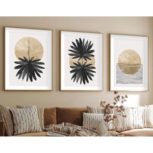 Set tablou decorativ Re-Bloom, 3 piese, MDF/lemn masiv, multicolor, 50 x 70 cm - Img 6