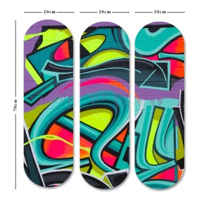 Set tablou decorativ Re-Bloom, 3 piese, MDF, multicolor, 70 x 70 cm - Img 3
