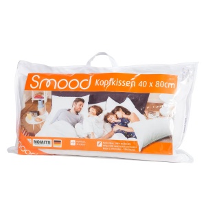Smood perna 80x40 cm, 85% pene 15% puf 600g, husa 100% bumbac, lavabila 60°C, alba - Verificat A · Re-Bloom - Img 4