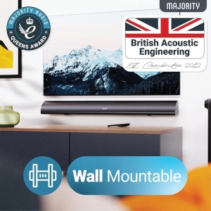 Soundbar cu Subwoofer integrat, Majority, Snowdon, 2.1, Bluetooth, PC, Wireless, AUX, 120 W, negru, Resigilat, Grad A - Img 4