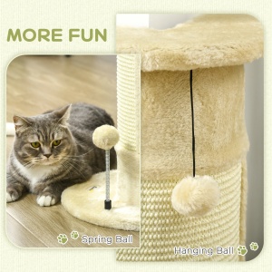 Stalp de zgariat pentru pisici Re-Bloom, PAL/plus/sisal, bej/crem, 34 x 25,5 x 58 cm, Resigilat, Grad A - Img 2