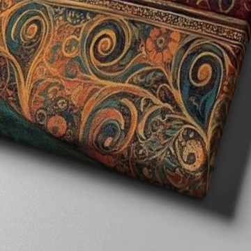 Tablou decorativ model femeie si pisica 70x100 cm, panza 100%, rama lemn, design artistic modern, multicolor - Verificat A · Re-Bloom - Img 5