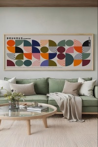Tablou decorativ Re-Bloom, lemn masiv/MDF, multicolor, 50 x 120 cm - Img 4