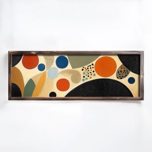 Tablou decorativ Re-Bloom, MDF/lemn masiv, multicolor, 40 x 120 x 3,5 cm