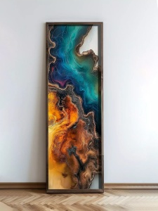 Tablou decorativ Re-Bloom, MDF/lemn masiv, multicolor, 40 x 120 x 3,5 cm - Img 6