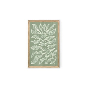Tablou decorativ Re-Bloom, MDF, verde/alb, 33 x 48 cm