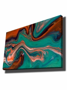 Tablou decorativ Re-Bloom, model abstract, lemn/panza, 70 x 100 cm