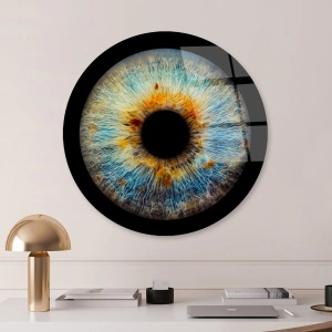 Tablou decorativ Re-Bloom, model ochi, sticla calita, multicolor, 60 cm - Img 5