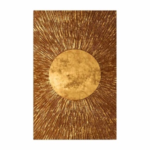 Tablou decorativ Re-Bloom, panza/lemn, auriu, 45 x 70 cm