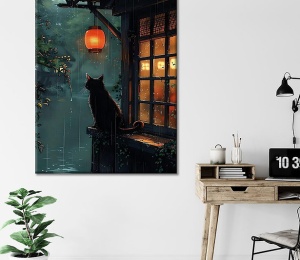 Tablou decorativ Re-Bloom, panza/lemn, multicolor, 50 x 70 cm - Img 4