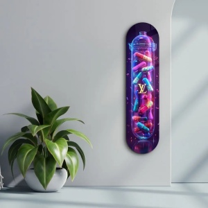 Tablou decorativ Re-Bloom, sticla securizata, multicolor, 20 x 80 cm - Img 5