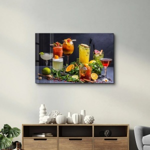 Tablou decorativ Re-Bloom, sticla temperata, multicolor, 46 x 72 cm - Img 4