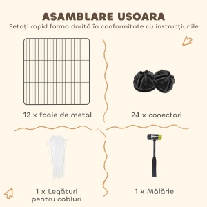 Tarc modular pentru animale de talie mica, otel/ABS, negru, 140 x 70 x 35 cm, Resigilat, Grad A - Img 3